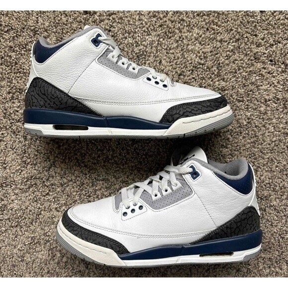 Nike Air Jordan 3 Retro Midnight Navy Size 7 Youth (Size 8.5 Women's) - Picture 1 of 8